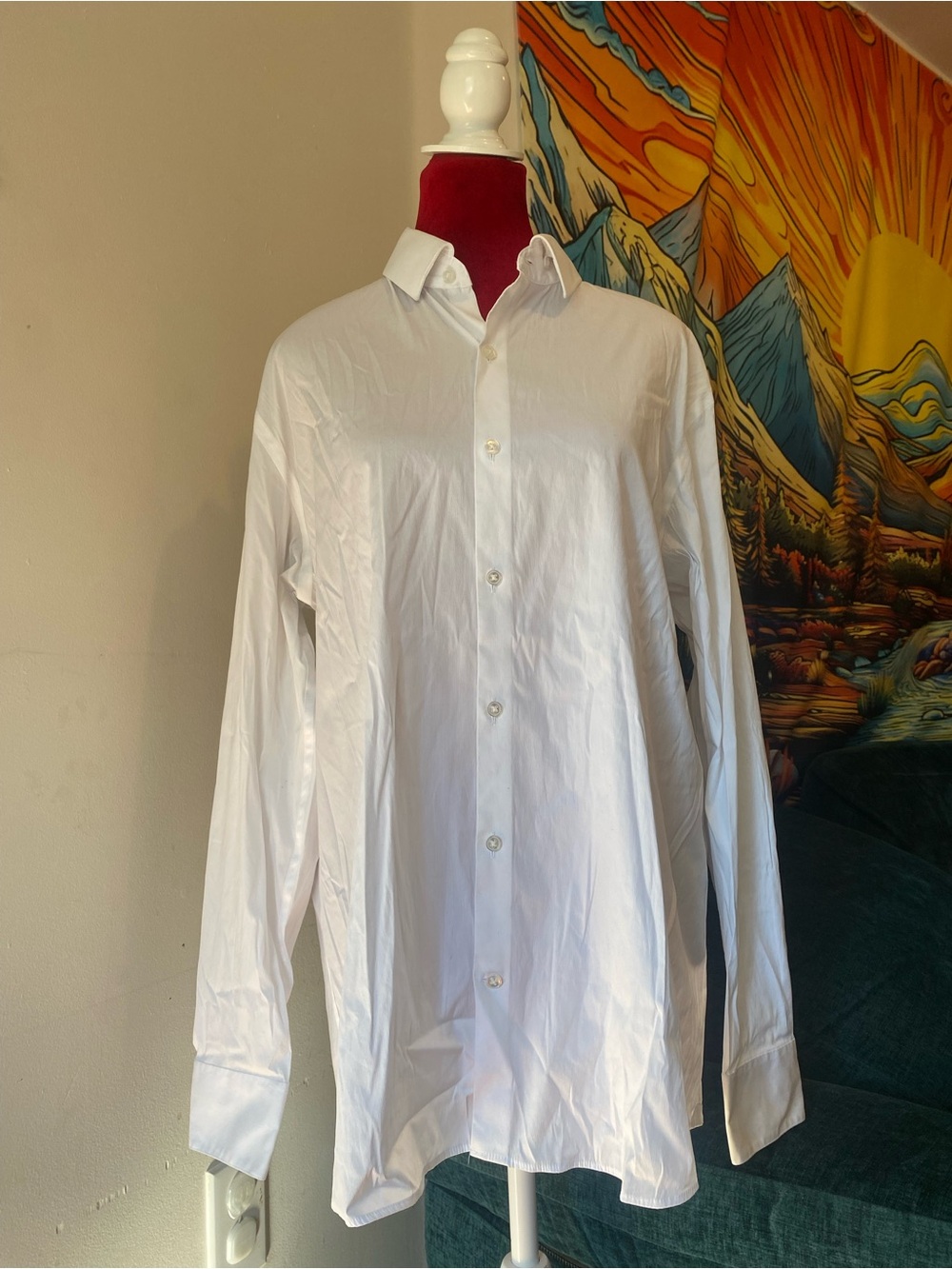 Calvin Klein White Dress Shirt - Classic Long Sleeve